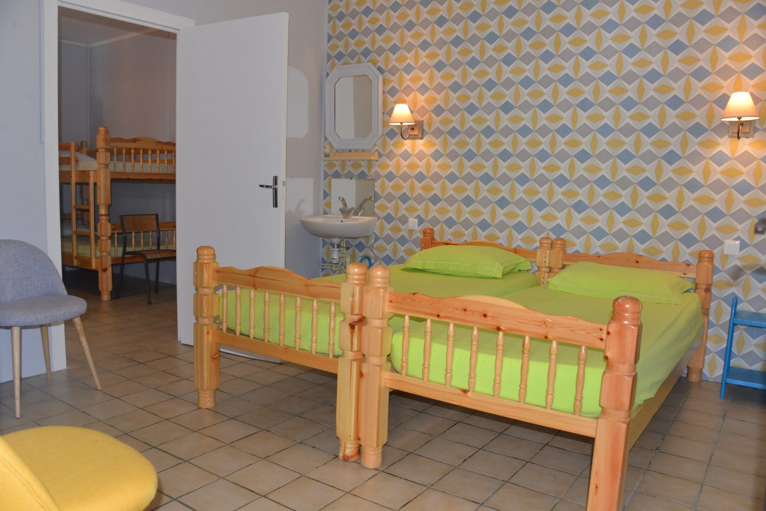 Chambre du gîte de groupe haras sainte eugénie